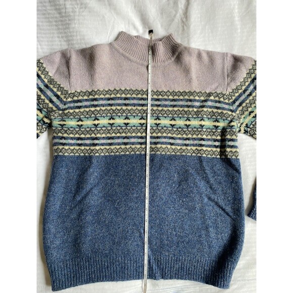 Vintage 90's Y2K Eddie Bauer Fair Isle Wool Sweater Mock Neck Women's Size S - Picture 12 of 14